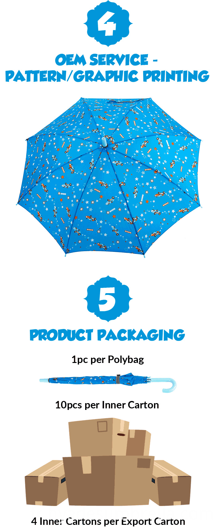 Parapluie mignon pour enfants avec ouverture automatique Cute Auto Open Children Umbrella